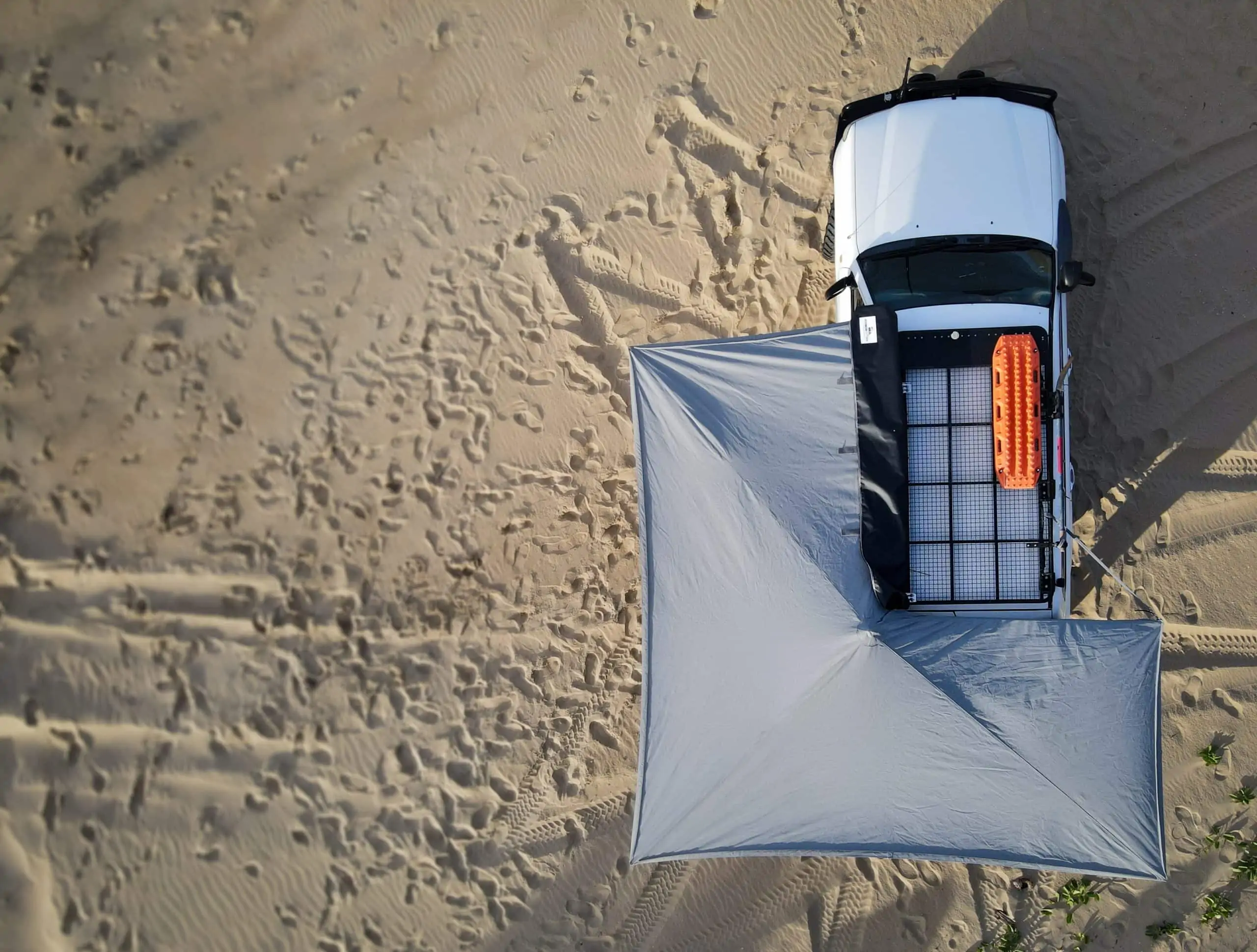 Destination4WD D270 degree free standing awning Australian made and manufactured aerial view