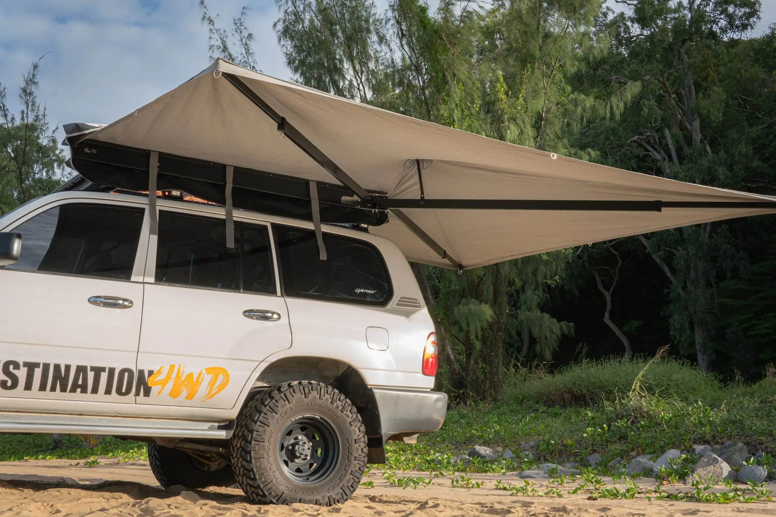 Destination4WD D270 degree free standing awning Australian made and manufactured underneath