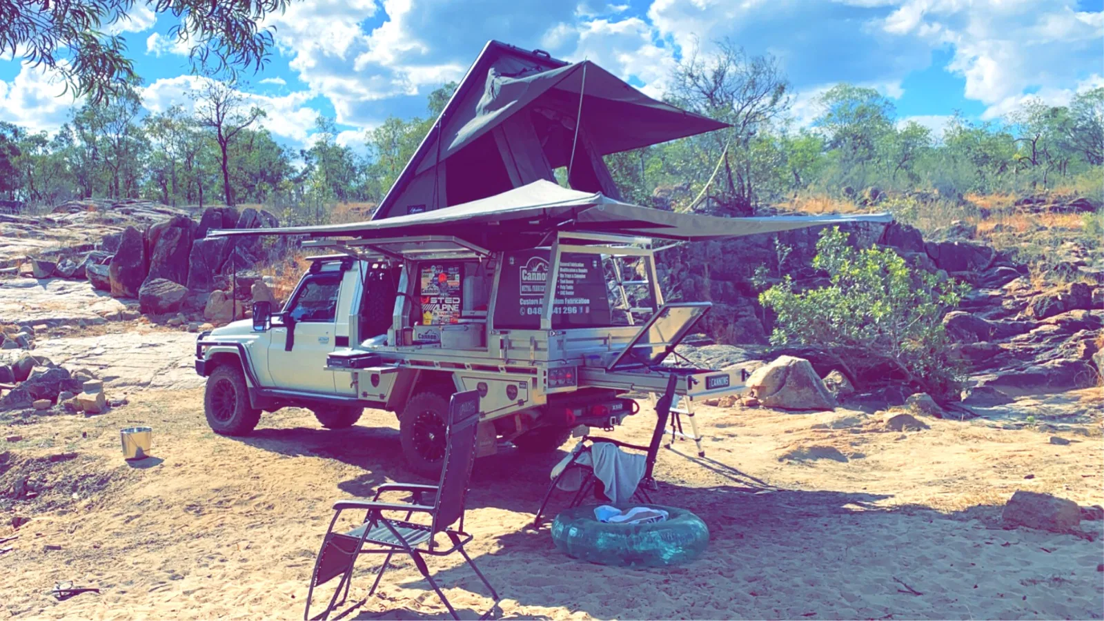 Destination4WD 270 awning freestanding Cannon Cairns Toyota Landcruiser 79 series
