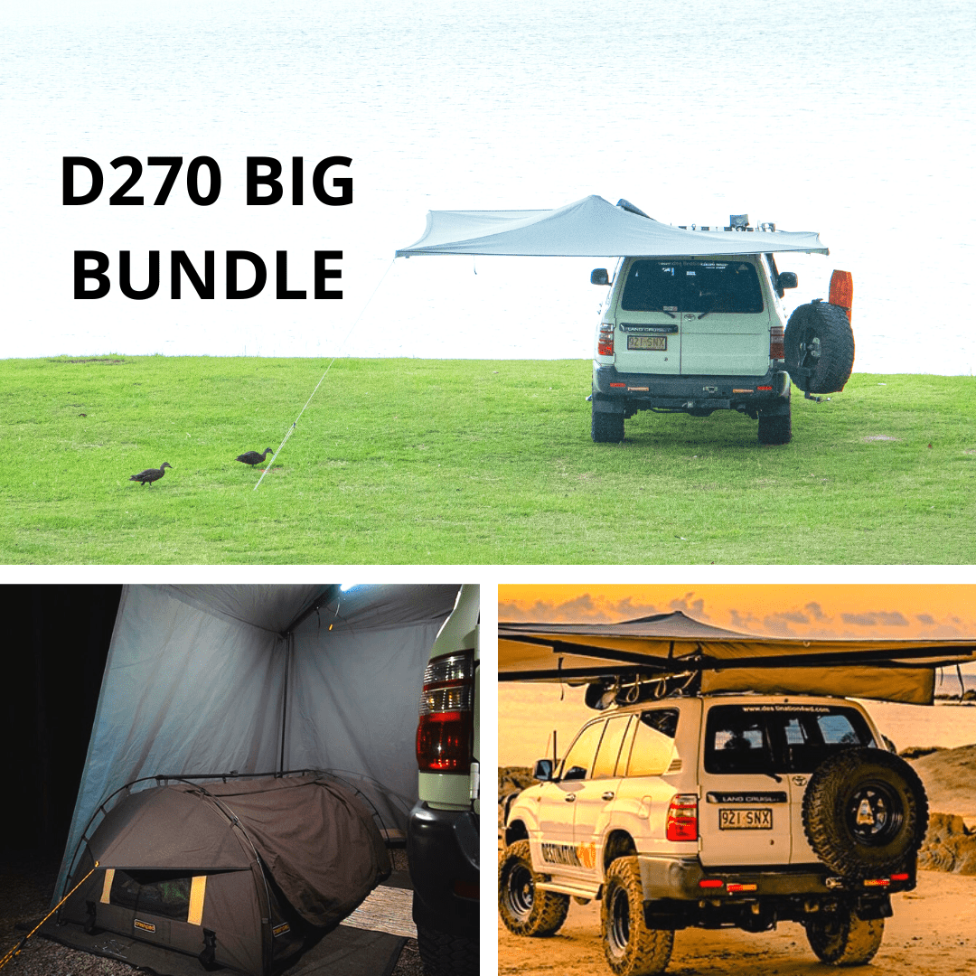 D270 BIG bundle Destination 4WD awnings and accessories 270 awning
