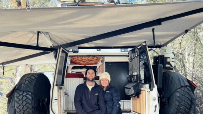 Destination4WD Troopy with D270 freestanding awning 4WD freestanding awning