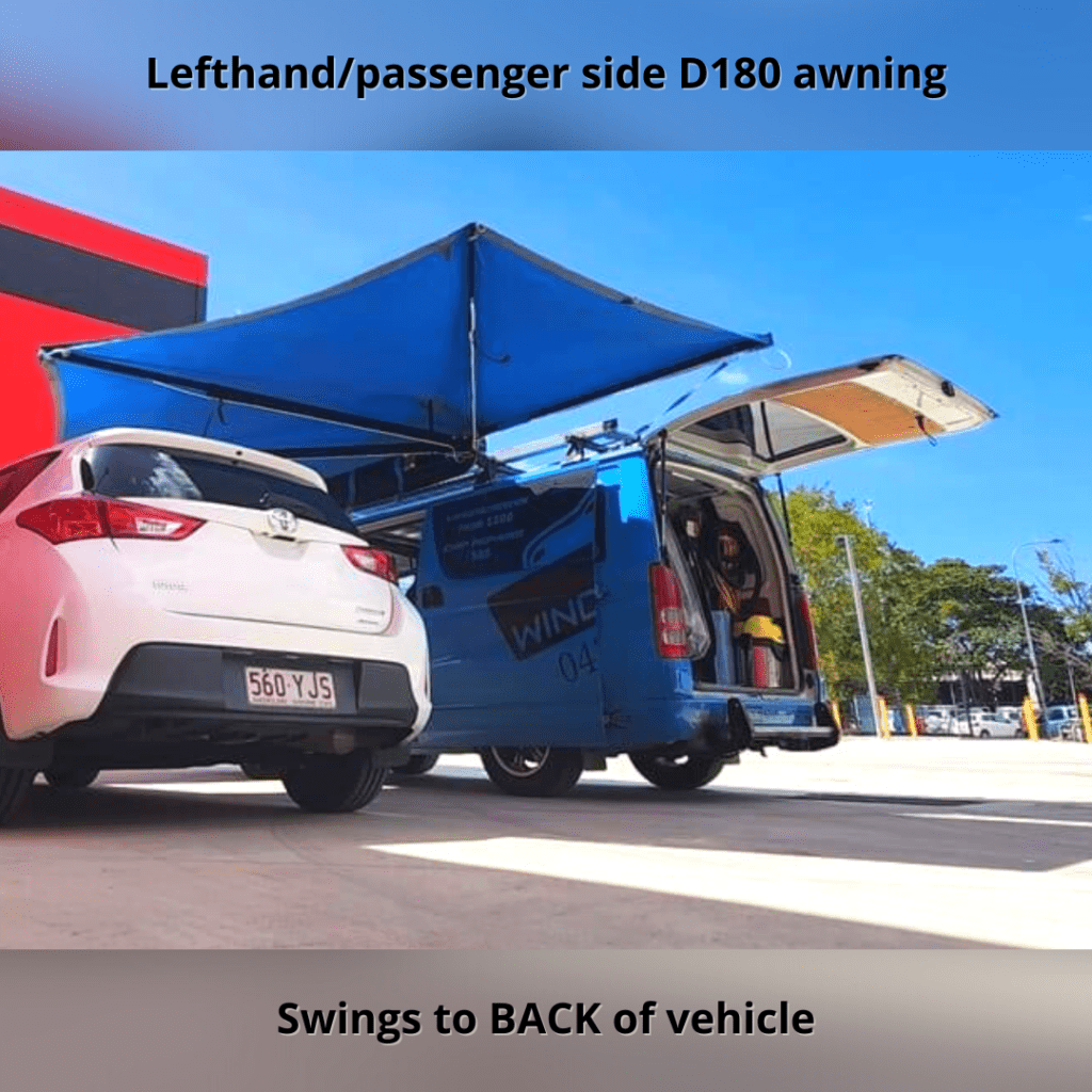 Destination4WD D180 awning swings to back