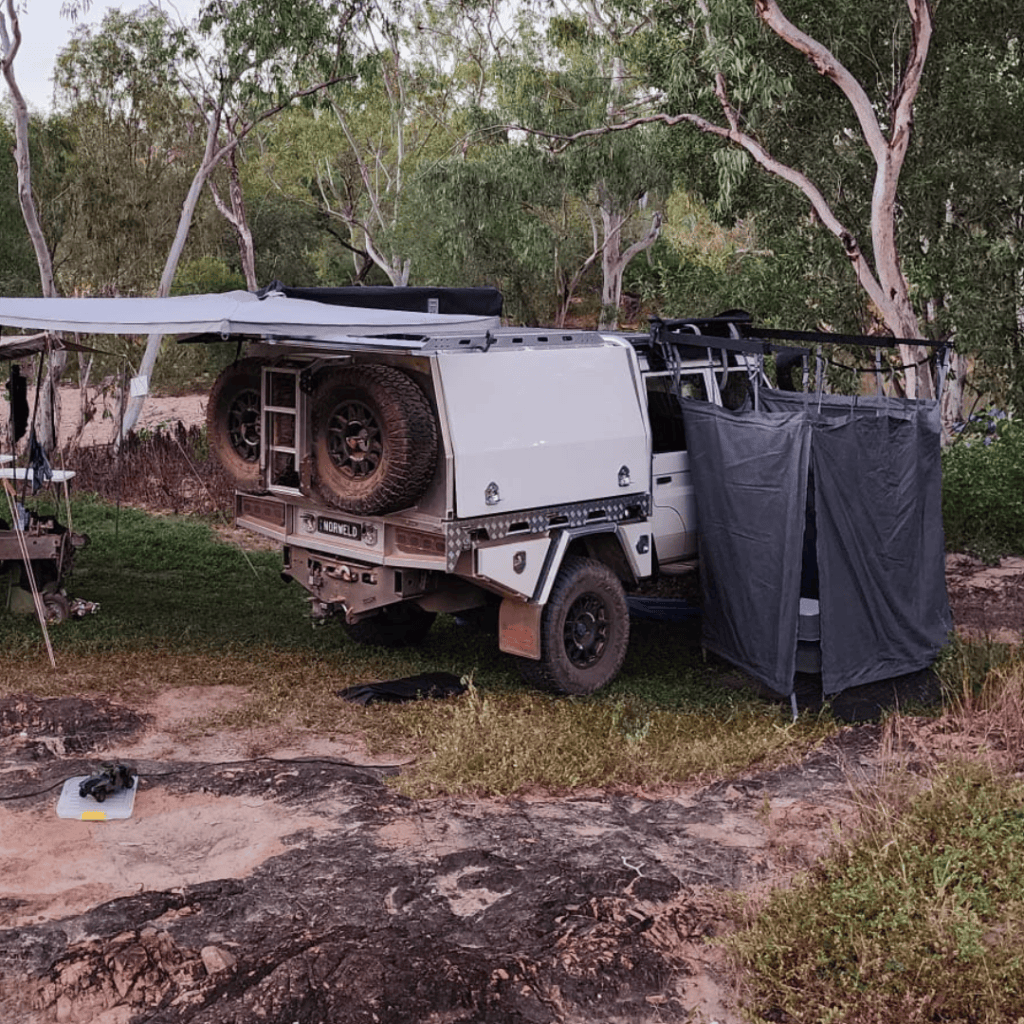 Destination4WD Australian made awnings and accessories Rafa Mata Bathroom Tent shower tent awning