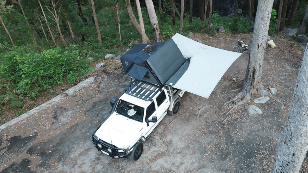 Destination4WD 270 awning freestanding Cairns Toyota Landcruiser 79 series rooftop tent