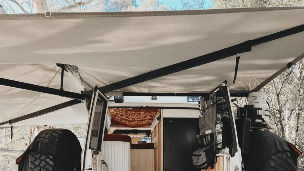 Destination4WD 270 awning freestanding Cairns Toyota Troopcarrier Landcruiser