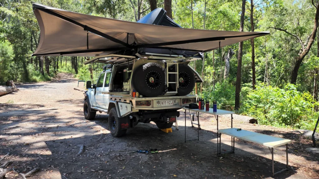 Destination4wd freestanding awning Toyota Landcruiser 79 Norweld