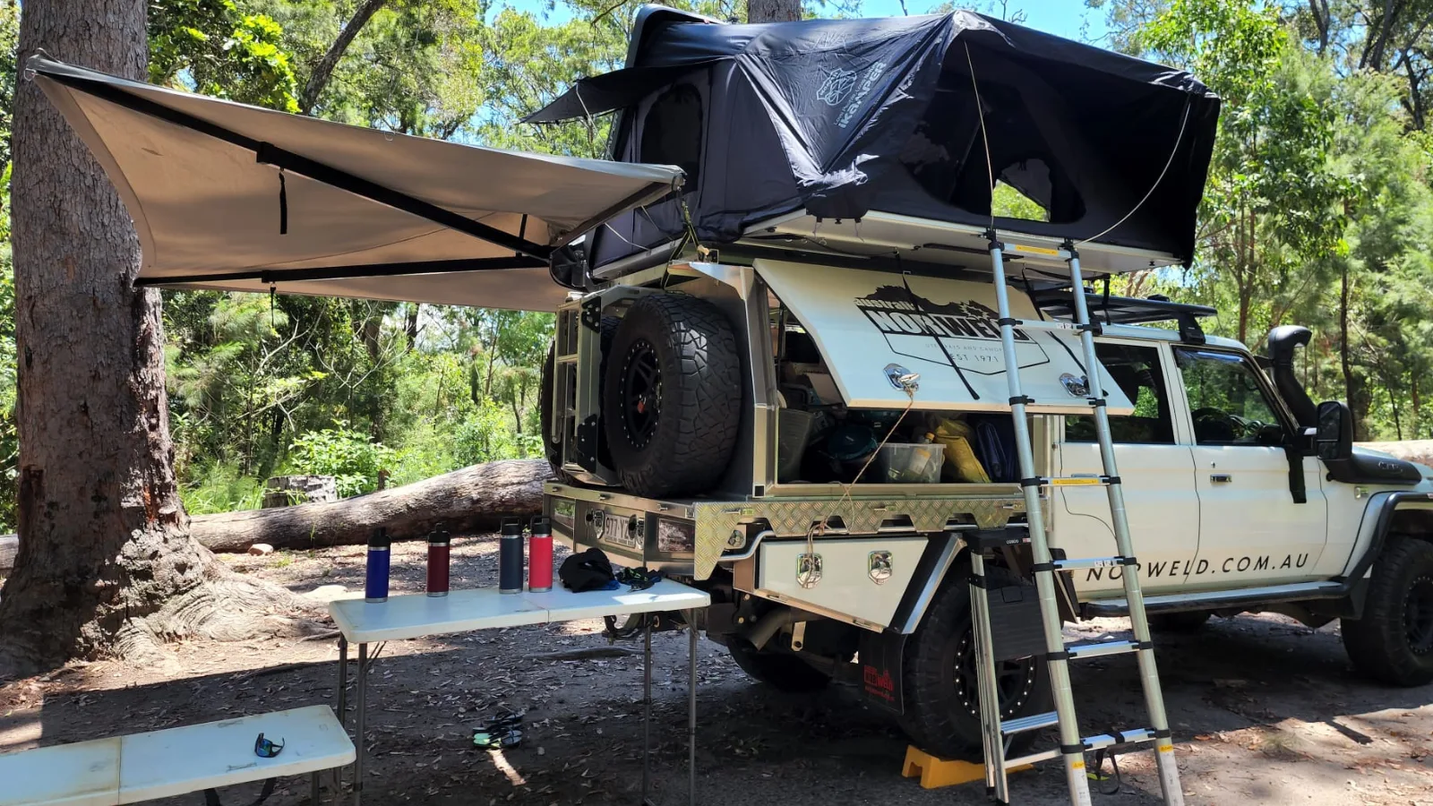 Destination4wd freestanding awning Toyota Landcruiser 79 Norweld