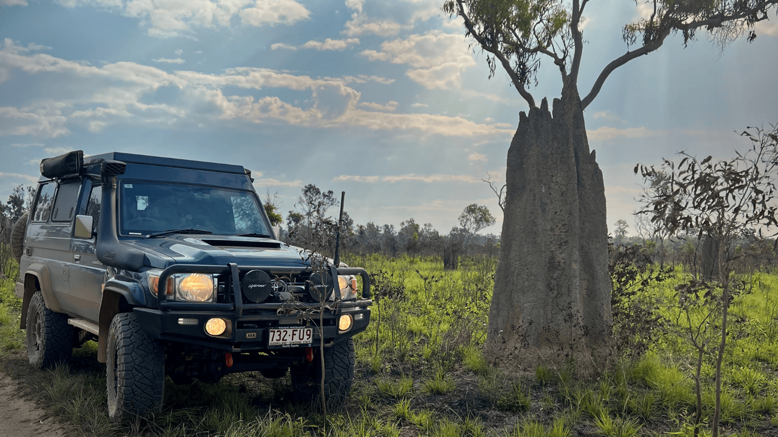 Winter camping Destination4WD Australian made 4x4 free standing awnings and shower awnings