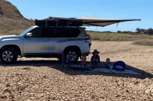 Family camping Destination4WD Australian made 4x4 free standing awnings and shower awnings