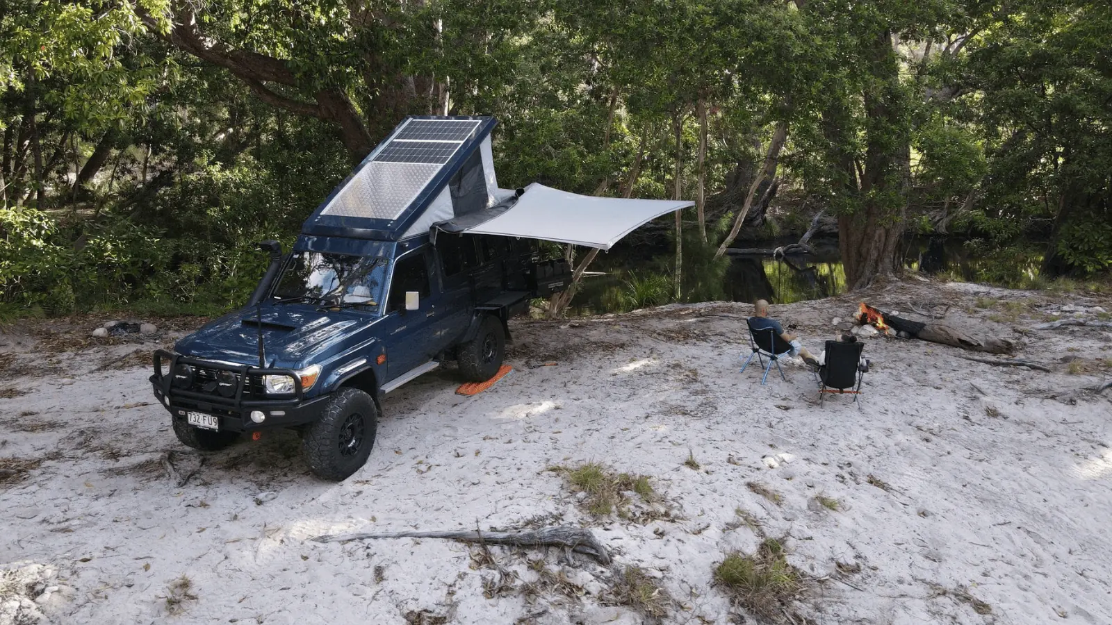 living the dream Destination4WD Australian made 4x4 free standing awnings and shower awnings