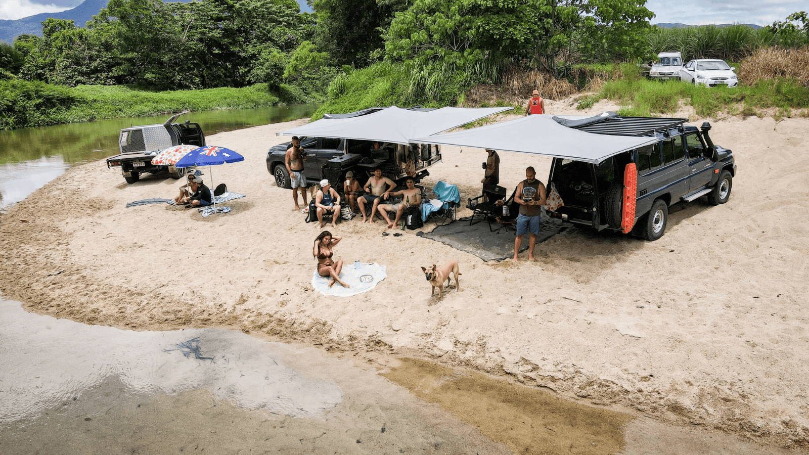 living the dream Destination4WD Australian made 4x4 free standing awnings and shower awnings