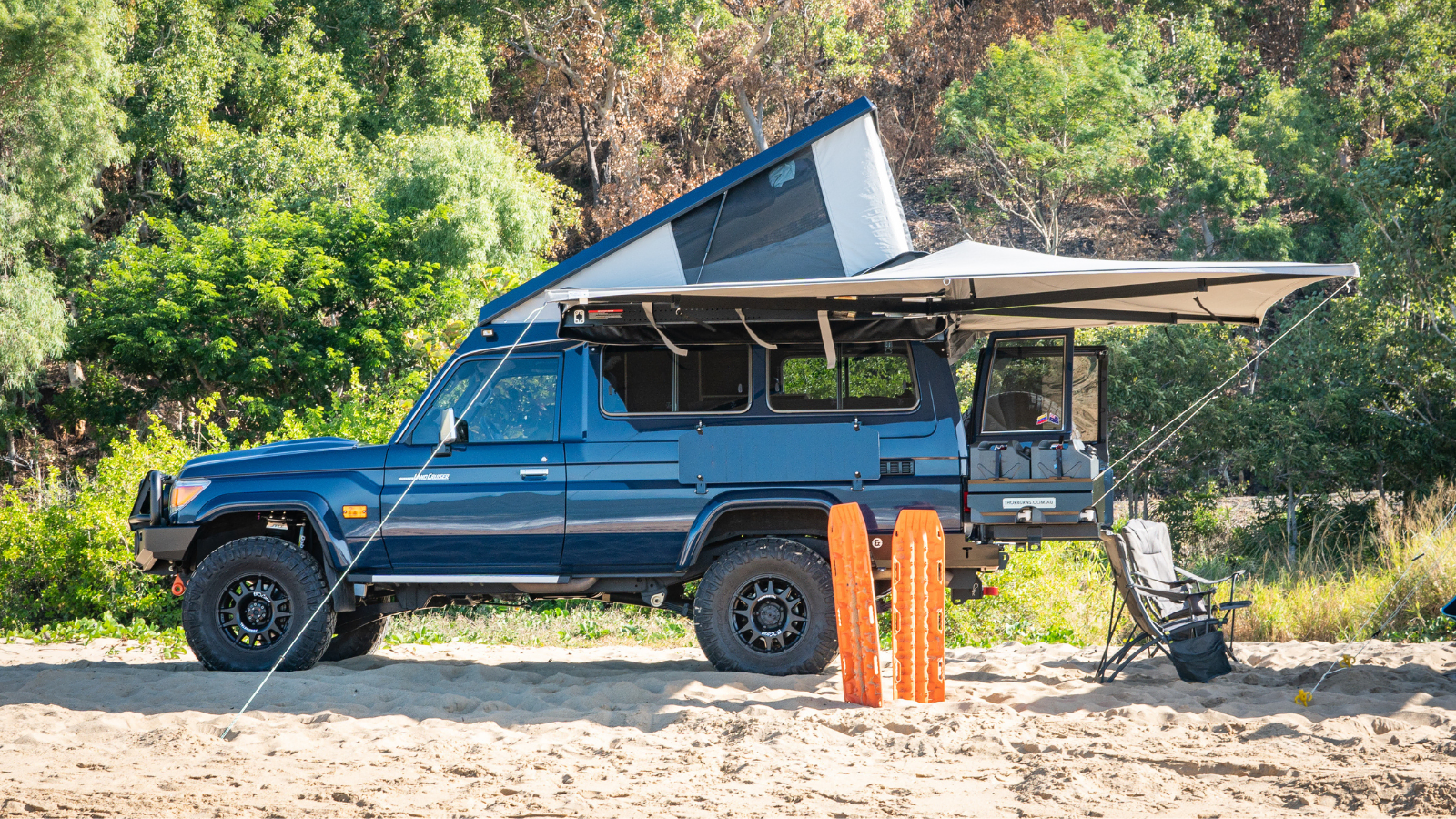 living the dream Destination4WD Australian made 4x4 free standing awnings and shower awnings