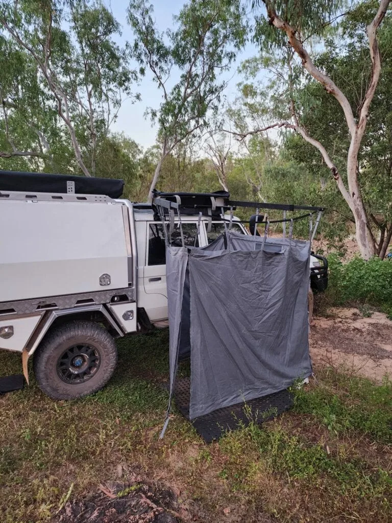 Destination4WD bathroom tent Toyota Landcruiser 79 series