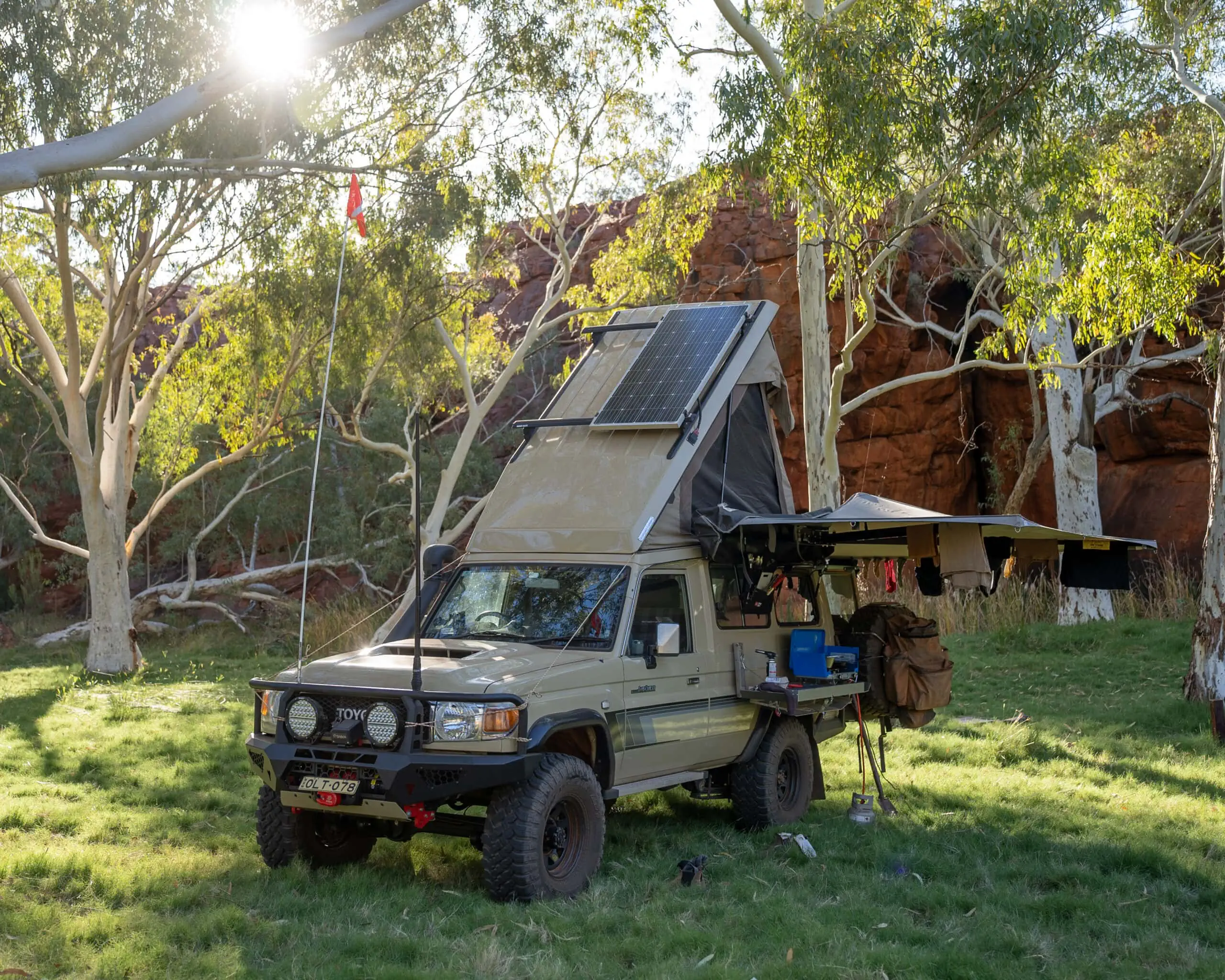 Toyota Troopy Destination4WD free standing 4WD awnings Landcruiser 78 series Troopy Overland travellers
