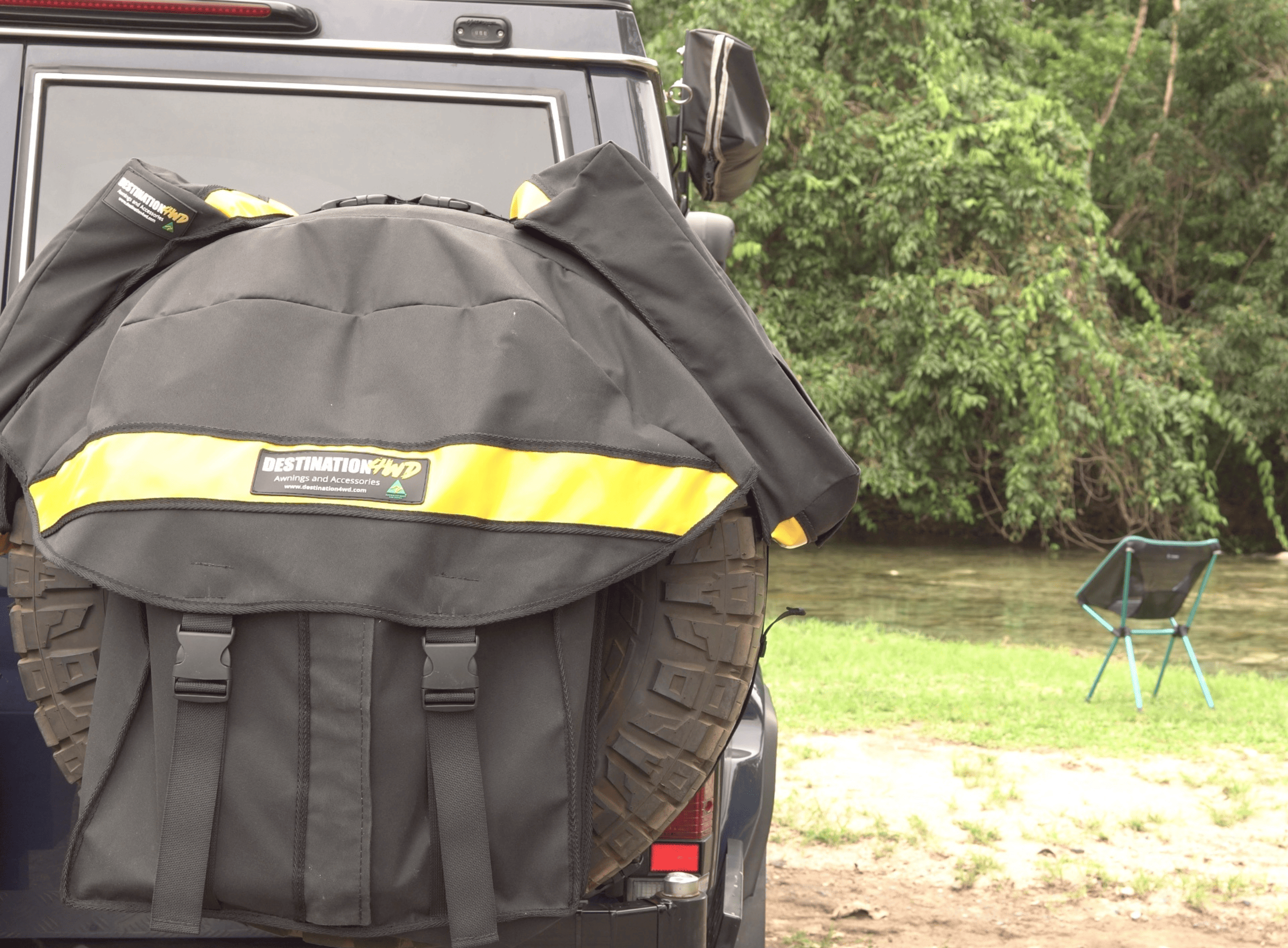 Destination4WD Garbage bag with bin inside 4WD awnings and accessories Cairns