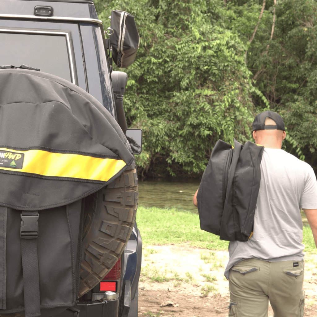 Destination4WD Garbage bag with bin inside 4WD awnings and accessories Cairns