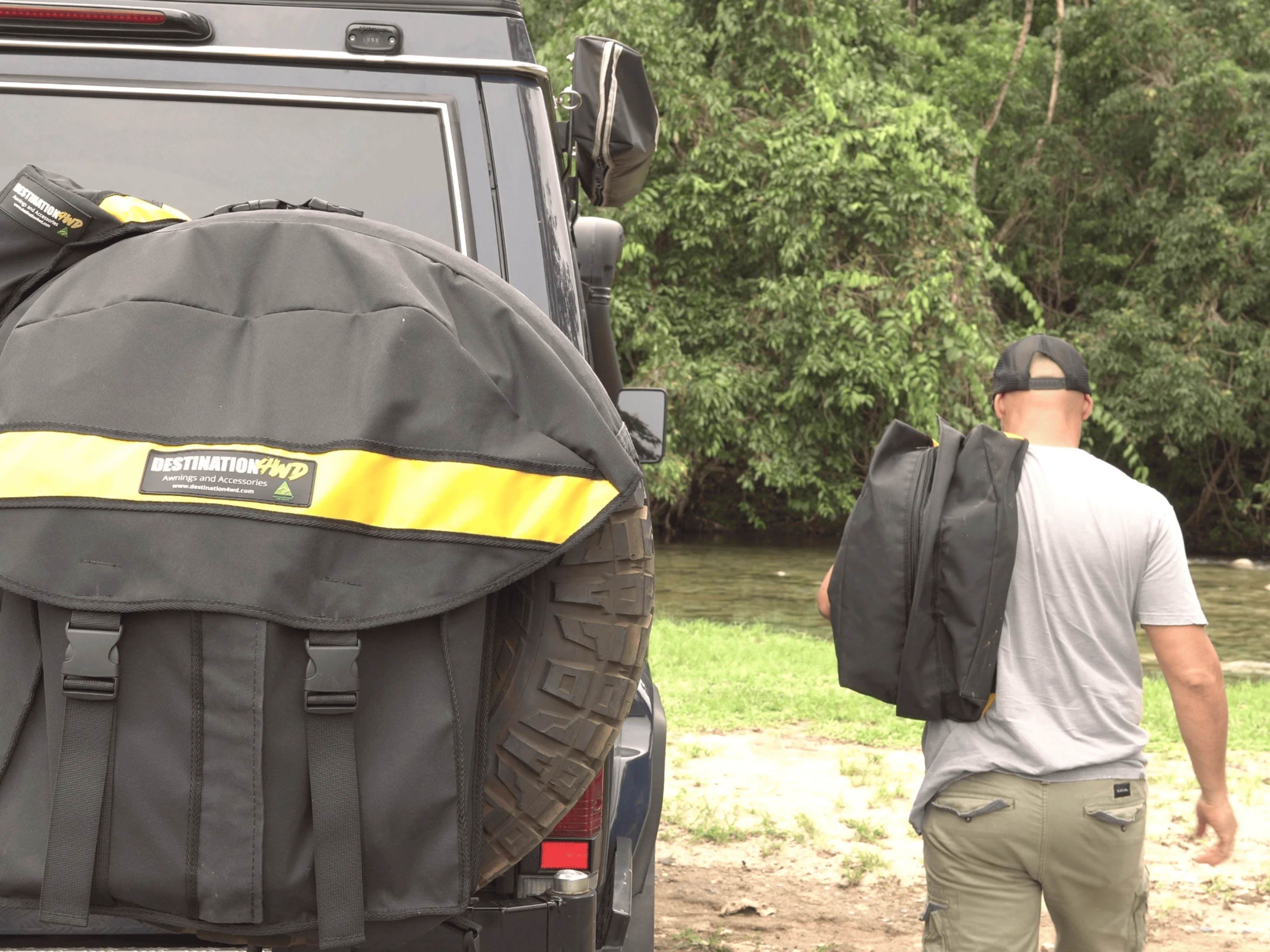 Destination4WD Garbage bag with bin inside 4WD awnings and accessories saddle bags