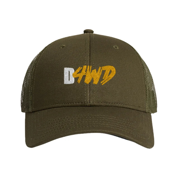 Army green D4WD trucker hat destination4wd